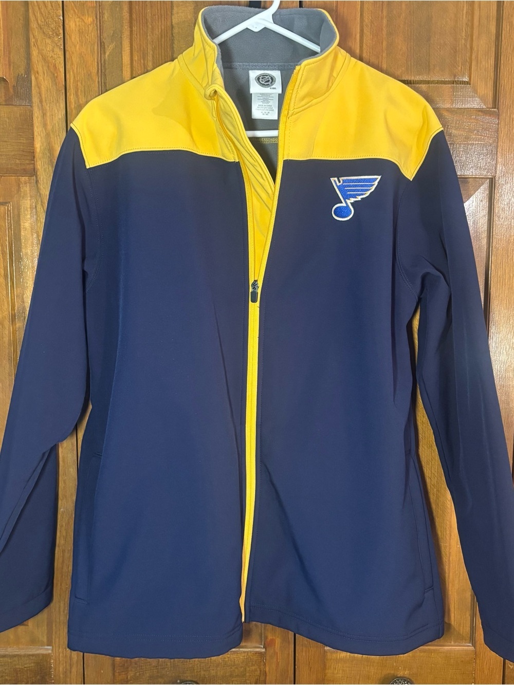 NHL Gray Fleece Jacket with Yellow Trim